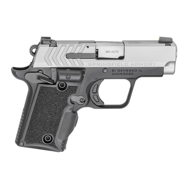 gun-9107 Springfield Armory 911 .380 ACP Semi Auto Pistol 2.7" Barrel 7 Rounds Bitone Finish G10 Viridian Green Laser Grips