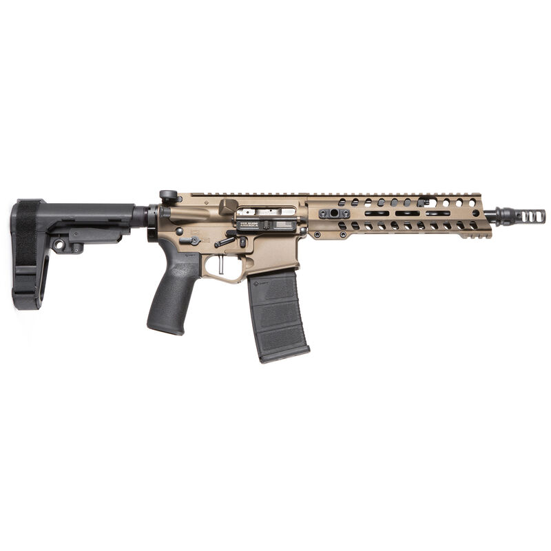 2-pof01463 POF USA Renegade Plus .300 AAC Blackout Semi Auto Pistol 10.5" Barrel 30 Rounds Direct Gas Impingement System M-LOK Free Float Rail SB Tactical Arm Brace Burnt Bronze Finish